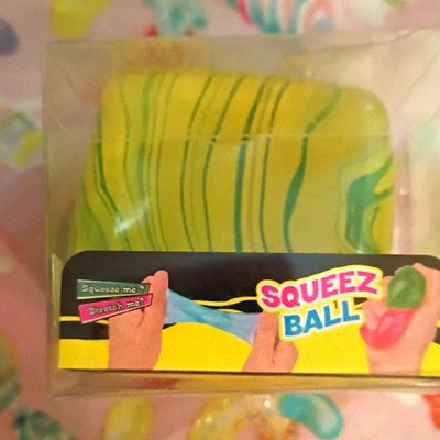 Squeez Ball Squeeze & Stretch Tactile Sensory Toy, Yellow/Green