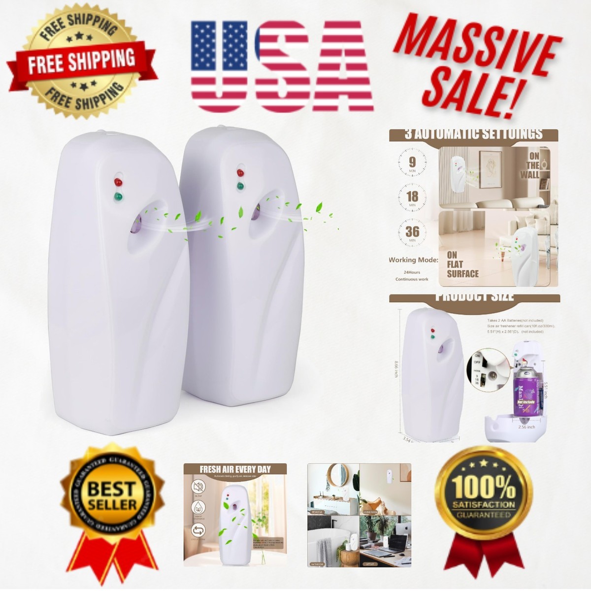Battery-Powered Automatic Air Freshener Dispenser