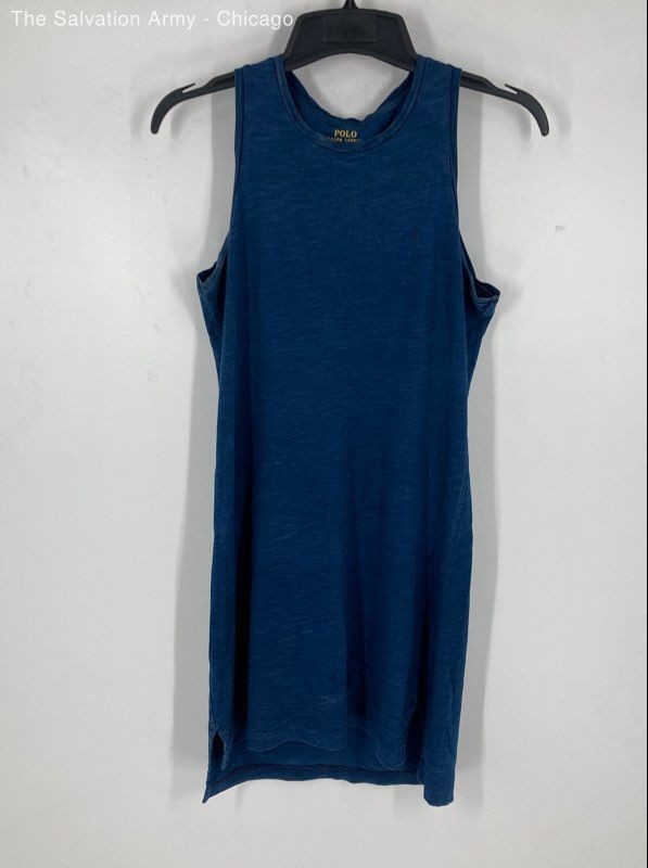 Polo Ralph Lauren Womens Blue Heather Sleeveless Pullover Tank Dress Size XS