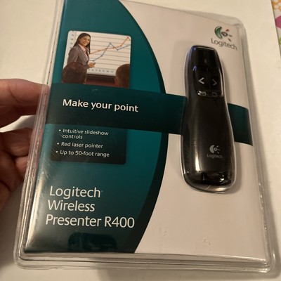 New Logitech R400 Wireless Red Laser Presentation Remote Pointer USB Sealed