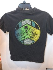 Boys Size Small Salt life Fishing Shirt Sleeve Shirt Black EUC