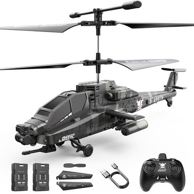 DEERC RC Helicopter, Plane for Kids and Adults, Standard Size, Black 