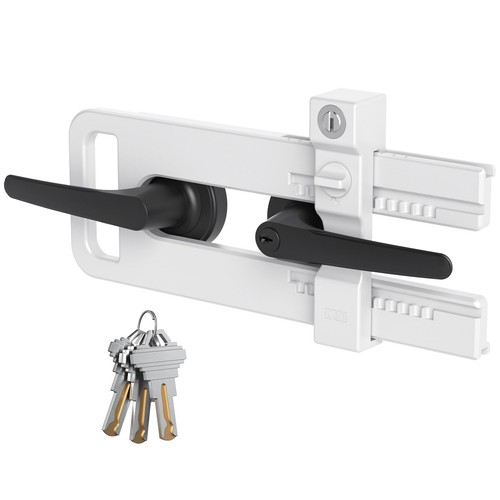 Double Door Lockout Device, French Door Reinforcement Lock with 3 Keys, Locko...