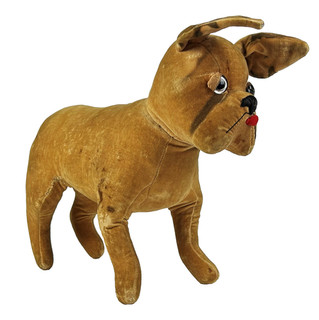 Steiff Antique Standing Velveteen Bully Bulldog Rare German Swivel Head Dog
