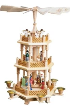 16720 - Richard Glaesser Pyramid - 3 tiers - Nativity - 17.25"H x 12.5"W x 12.5'