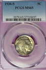 1936 S PCGS MS65 BUFFALO NICKEL #B52284