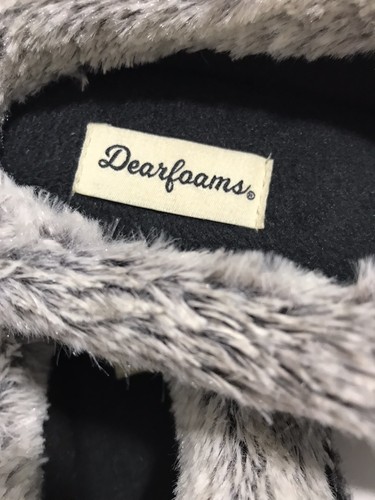 Dearfoams Womens Knit Slipper Clogs Faux Fur Size L 9 to 10 - Picture 3 of 7