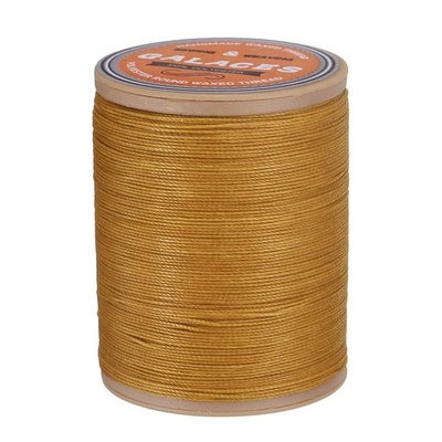 Round Waxed Thread for Leather Sewing, 240 Yards / 220m, 420D, Golden Brown