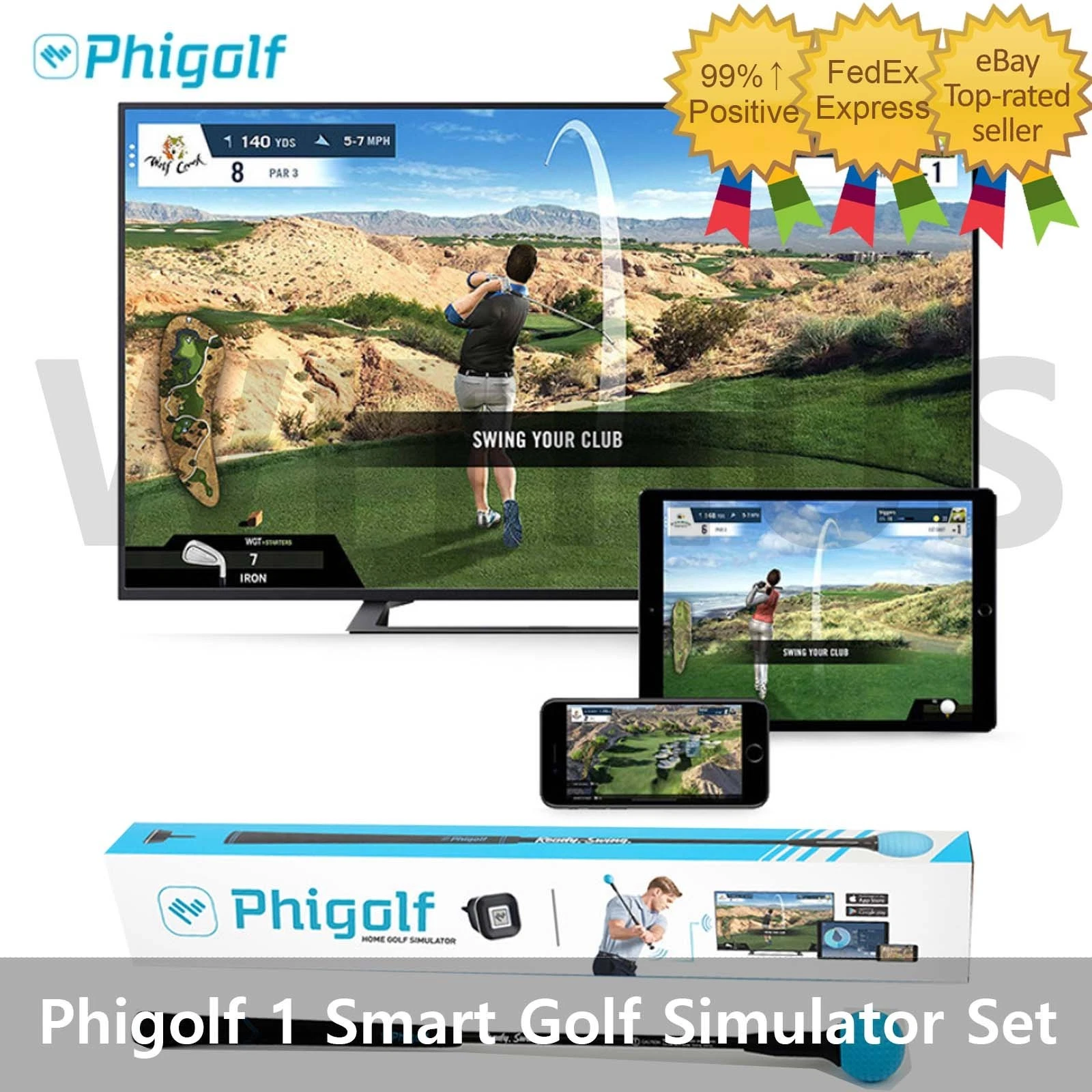 Phigolf 1 Home Smart Screen Golf Simulator Swing Trainer WGT