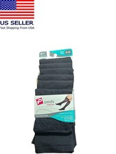Peds Women Trouser Socks 6 Pairs Black Shoe Size 5-10 new