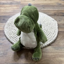 Carters Green Dinosaur Plush Lovey Ribbed Tummy 9" Just One You
