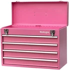 Portable Metal Tool Chest with 4 Drawers, 20" 4-Drawer Tool Chest Cabinet with B