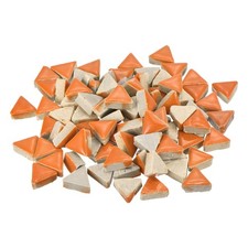 200g Ceramic Mosaic Tiles for Crafts Bulk, Triangle Orange Ceramic Tiles