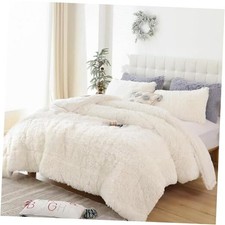 Fluffy Size Comforter Set, Faux Fur Comforter Set, Luxury Fuzzy Full Beige