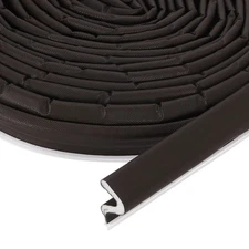 Weather Stripping Door Seal, 20ft V-Shape Weather Strip (Brown Cover/White Foam)