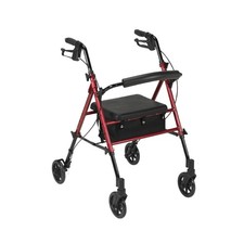 Drive Medical RTL10261RD Foldable Rollator Walker with Seat - Adjustable Han...