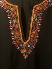 New Caviar Black Heirloom Long Kaftan Lounge Dress Kashmir Embroidered Floral — photo 9