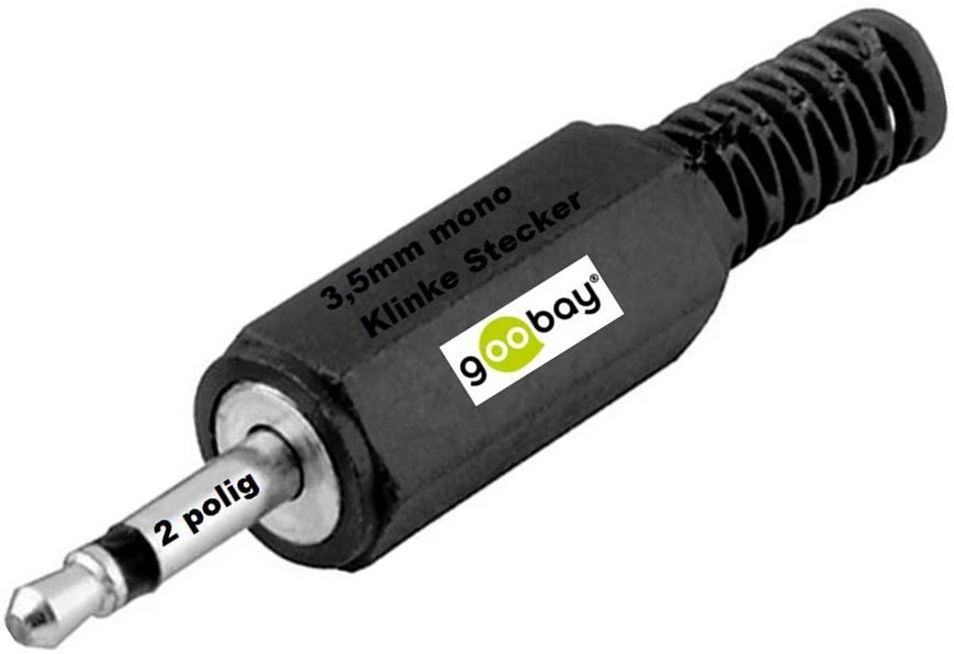 GOOBAY® goobay ® 3,5mm Klinke Stecker Plastik Klinkenstecker zum Löten 2 polig mono