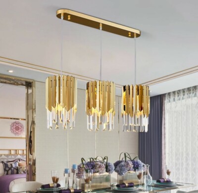 LUXUS ITALIENISCH MODERN GOLD SILBER NEU KRISTALL LICHT KRONLEUCHTER ANHÄNGER NEU