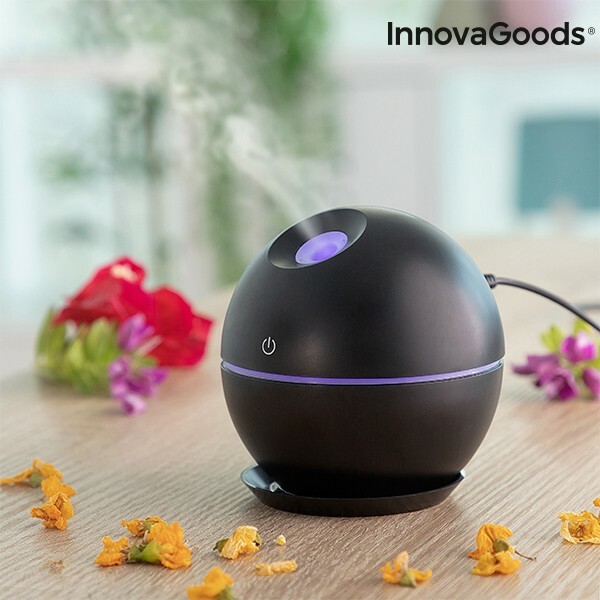 Humidificateur miniature au design noir mat et diffuseur d'arômes chic