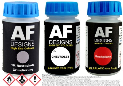 Lackstift für Chevrolet BAG Metro Blue Metallic Klarlack Grundierung Autolack Se
