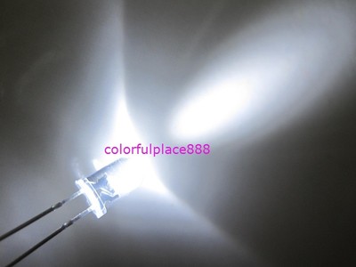 100 Stck., 5 mm weiß 20.000MCD Rund High Power Super Hell Wasser Klar LED LEDs