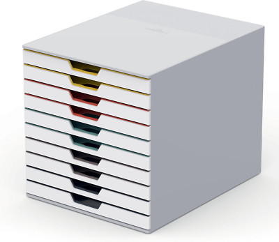 VARICOLOR 10-Drawer Desktop Organizer - Color-Coded File Storage Solution