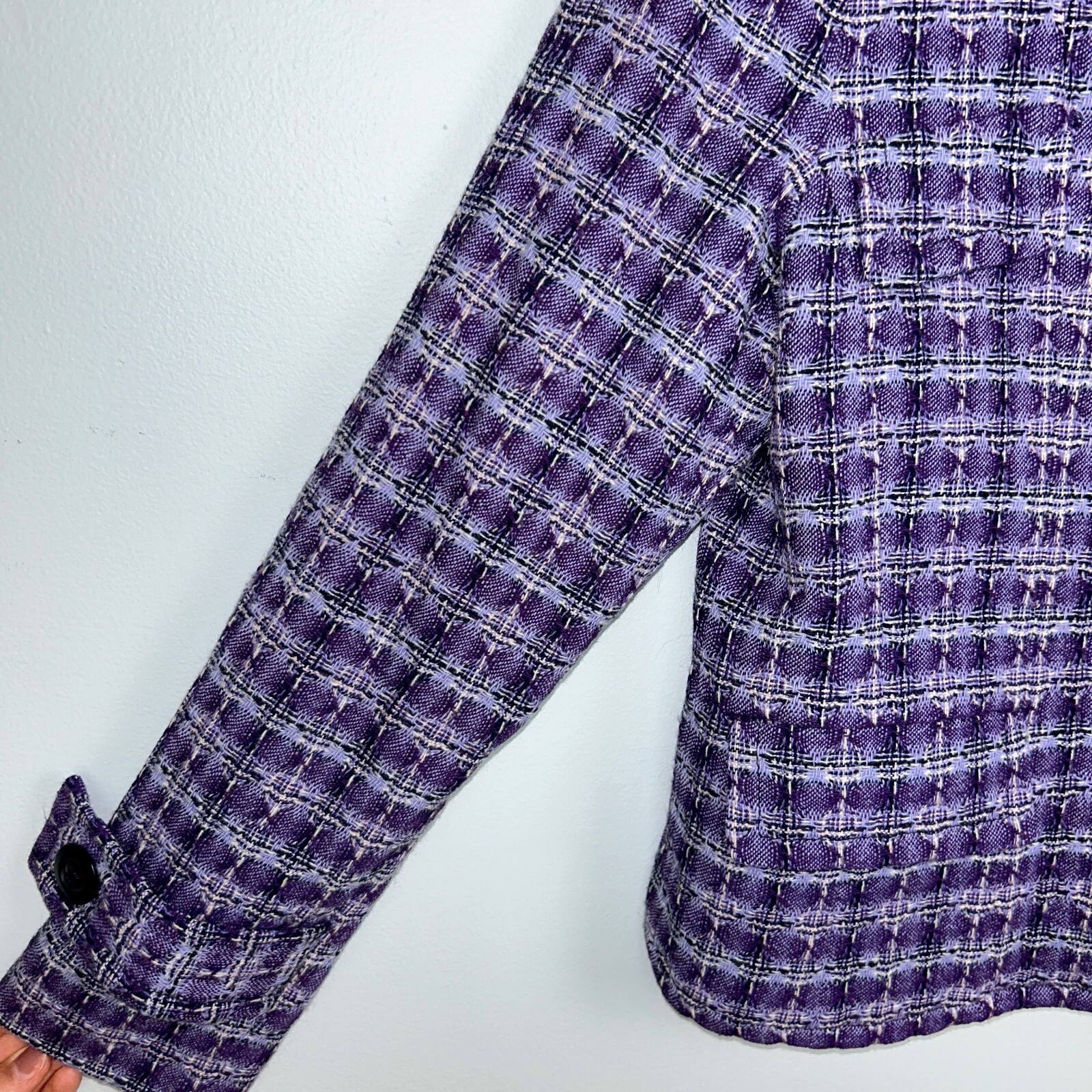 Pendleton Tweed Checkered Blazer Jacket Purple Bu… - image 5