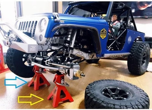 Metal 6Ton Jack Stands For 1/10 RC Car Crawler Axial TRX-4 RC4wd D90 Wraith 2pcs - Picture 4 of 13