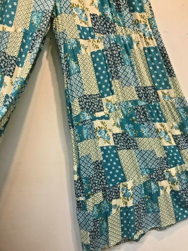 Neu mit Etikett SACRED THREADS Boho Hippie funky Viskose weites Bein Stufen HOSE L kostenloser Versand - Bild 3 von 6