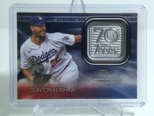 Clayton Kershaw 2021 Topps Series Blue 70th Anniversary Logo Patch Card Dodgers 