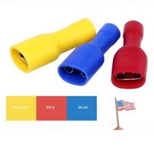 Electrical Wire Crimp Connector Fully Female Insulated Spade Terminals 50-100PCS