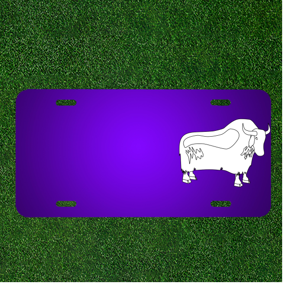 Create Custom Personalized Yak Buffalo Bull Outline License Plate with Names