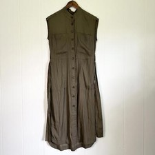 Banana Republic Dark Green Sleeveless Maxi Dress With Belt Women's XS