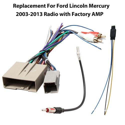 Car Stereo Radio Wiring Harness and Antenna Adapter Kit for Ford