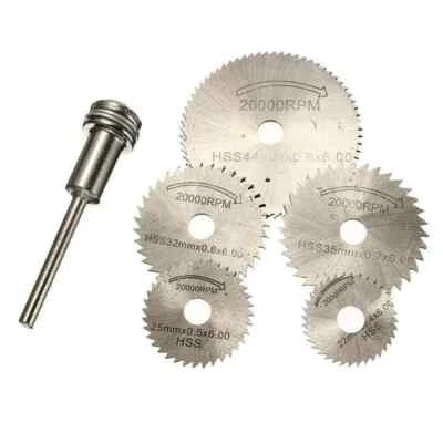 ACENIX 6Pcs Wheel Cutting Blades 22-44mm HSS Saw Disc Set For Dremel Drills Rotary Tool