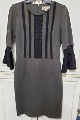 Robe NANETTE LEPORE - Coupe Shift, Encolure Carrée, Poches, Laine Mélangée, Taille 6