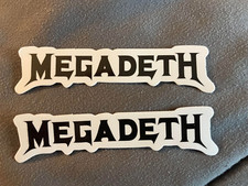Lot of 2 MEGADETH 3/4" x 3" Band Logo Stickers FAST FREE SHIP Mustaine
