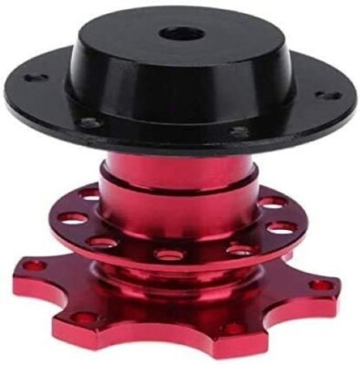 Best Team Universal Steering Wheel Snap Off Quick Release Hub Adapter Boss RED