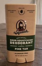 Dr Squatch Mens Natural Odor Squatching Pine Tar Deodorant Aluminum Free 2.65 Oz