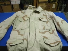 M 65 FIELD JACKET DESERT CAMO COLD WEATHER COAT MEDIUM REGULAR FADED/ DAMAGED