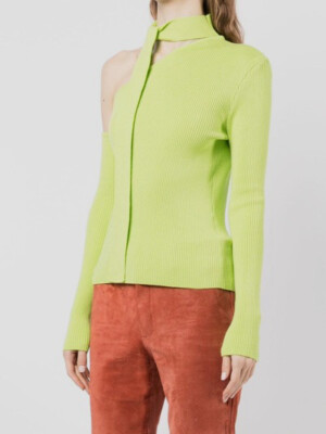 $380 Andersson Bell Women's Green Conny Scarf Neck Tight Knit Top Size XS