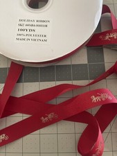 COACH Holiday Grosgrain 7/8 wide Horse Carriage Sold By The Yard