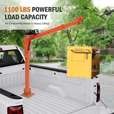 #ad #ad 1100Lbs Pickup Truck Crane Hoist Folding Truck Mounted Crane with Electric Winch $212.39