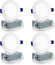 4 Pack 4 Inch LED Recessed Ceiling Light with Junction Box, 3000K/4000K/5000K...