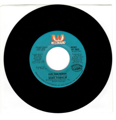 MARIE FRANKLIN - Bad Bad Woman / Rare Promo 7'' 45 RPM Vinyl Single 1976 WT 5021