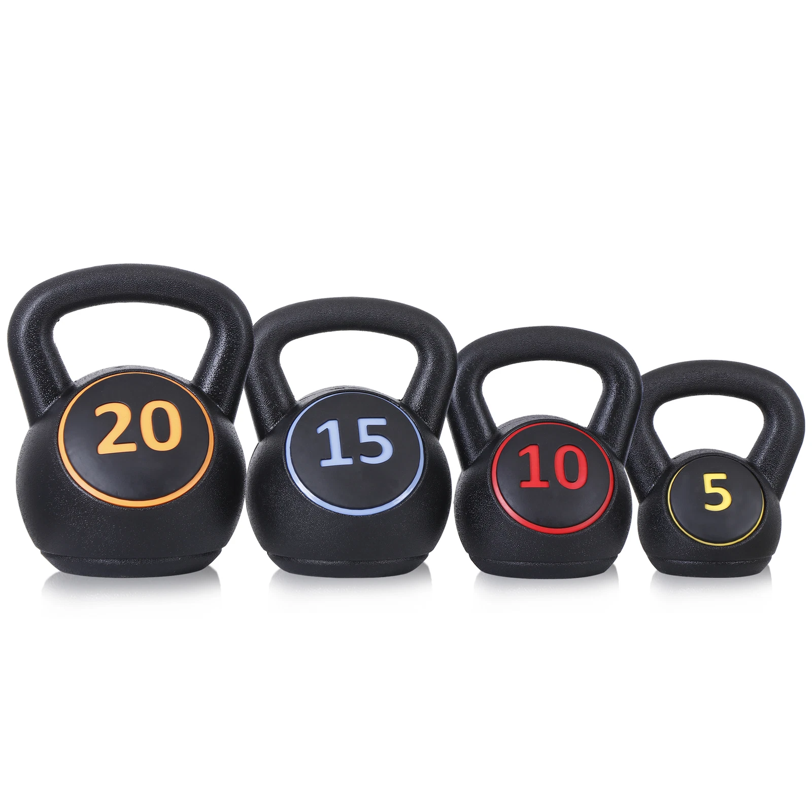 4-Piece Kettlebell Set Fitness Exercise Training Set 5lb,10lb,15lb and 20lb Gym