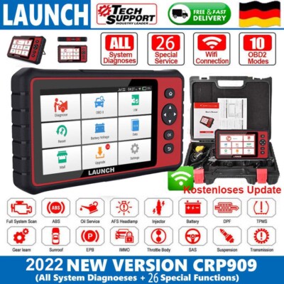 LAUNCH CRP909 Profi KFZ OBD2 Diagnosegerät Auto Scanner ALLE SYSTEM TPMS DPF EPB
