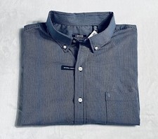 IZOD Premium Essentials Mens Dress Shirt Blue Checks Long Sleeve Button Up New