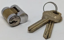 Corbin Russwin 6-Pin LFIC Cylinder, D1 Keyway, 0 Bitted w/ 2 Blanks, 26D Finish